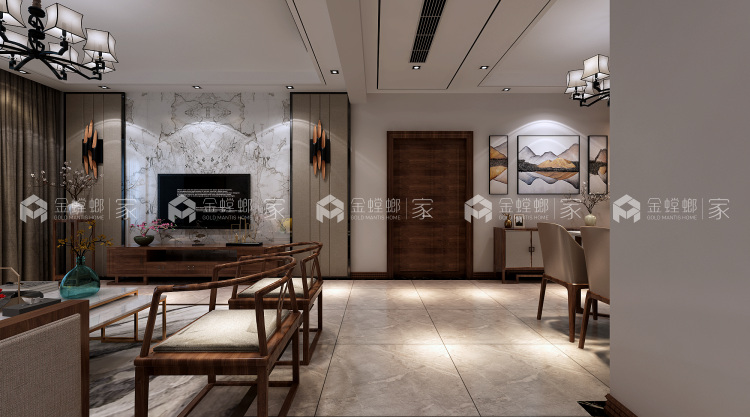 看完这个新中式装修,后悔自己家早装了-空间效果图