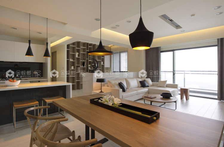 170平日式三室 空间意境与收纳兼具-餐厅效果图及设计说明