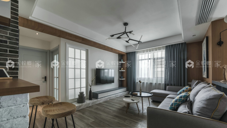 花砖的巧妙铺设，这个北欧风格酷劲十足-空间效果图