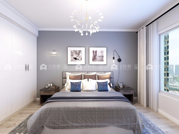 紫金花园119平米现代风格设计图-空间效果图