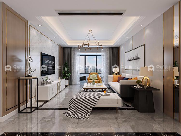 紫金花园119平米现代风格设计图-空间效果图