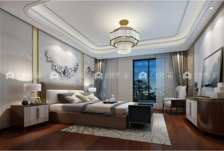 开方式厨房+吧台，延伸整体视觉空间-空间效果图