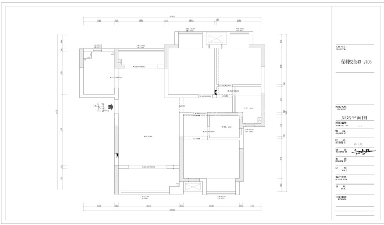 白+孔雀蓝，125㎡美式展现异国风情-业主需求&原始结构图