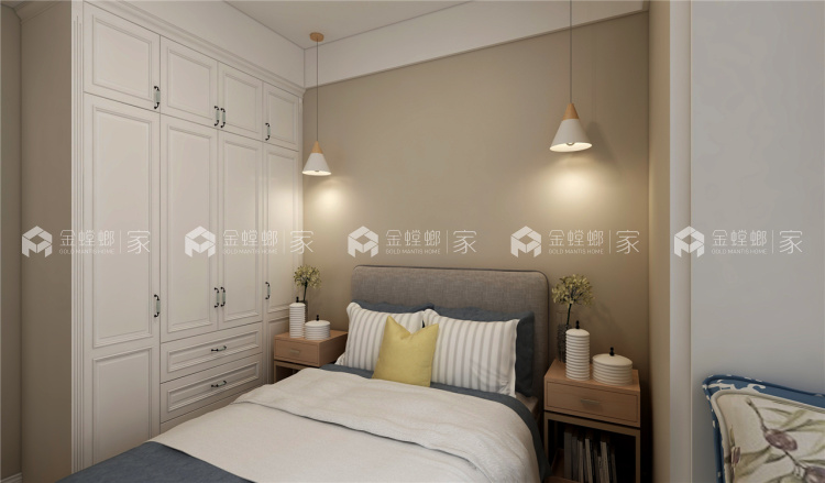 灰色调的北欧风简洁、木质感-空间效果图