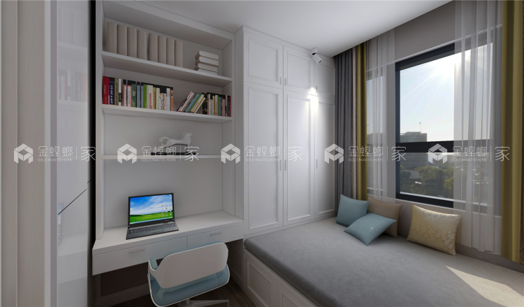 灰色调的北欧风简洁、木质感-空间效果图