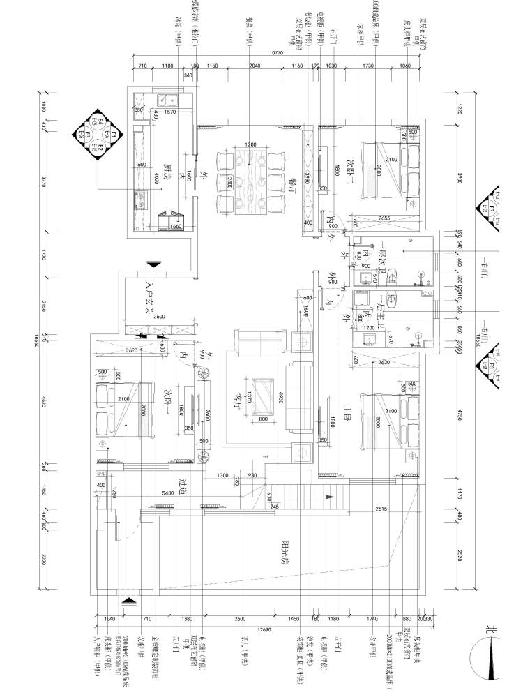 沉稳大气极具东方韵味的现代风格家-平面布置图