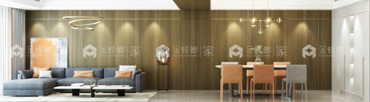 印象花苑142平现代风格装修图-空间效果图