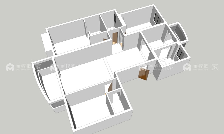 印象花苑142平现代风格装修图-平面布置图