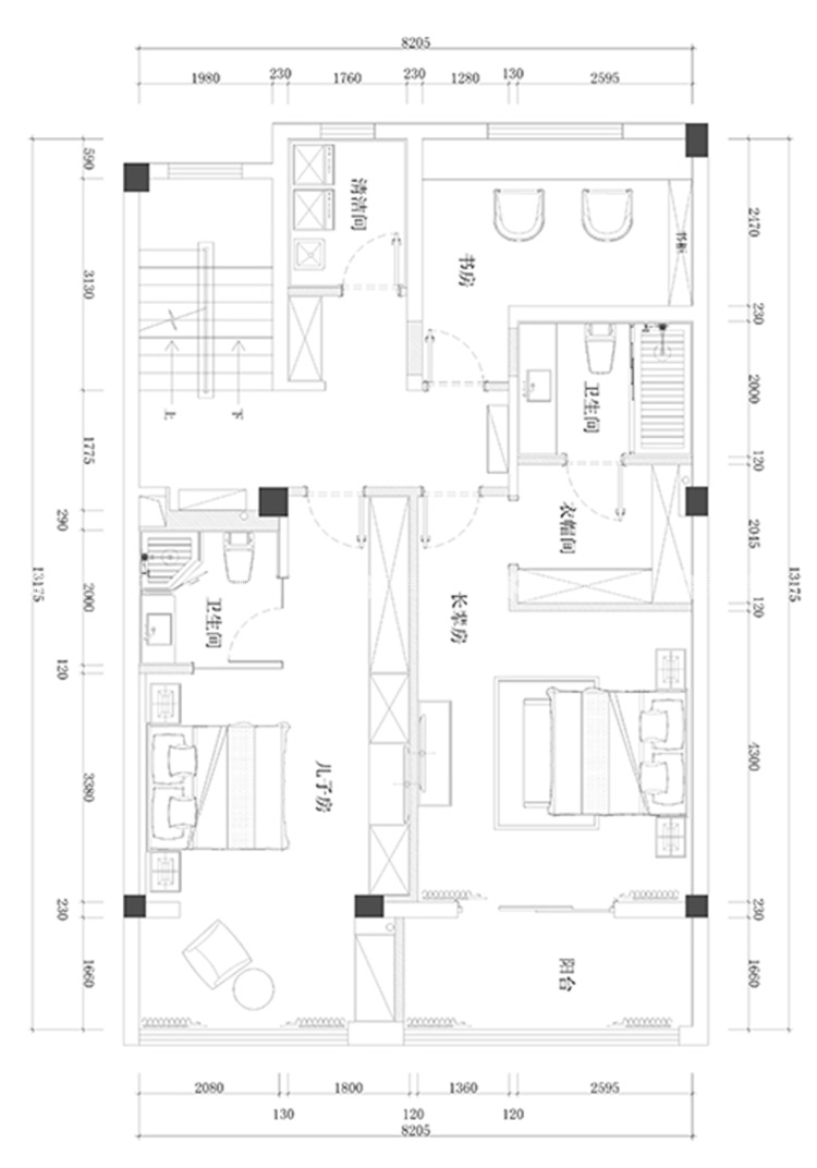 300平中式禅意风,简约又素雅-平面布置图