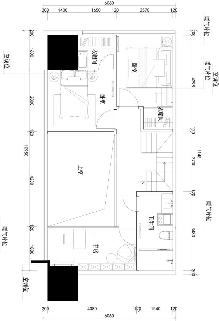 144平轻奢简约北欧风-平面布置图