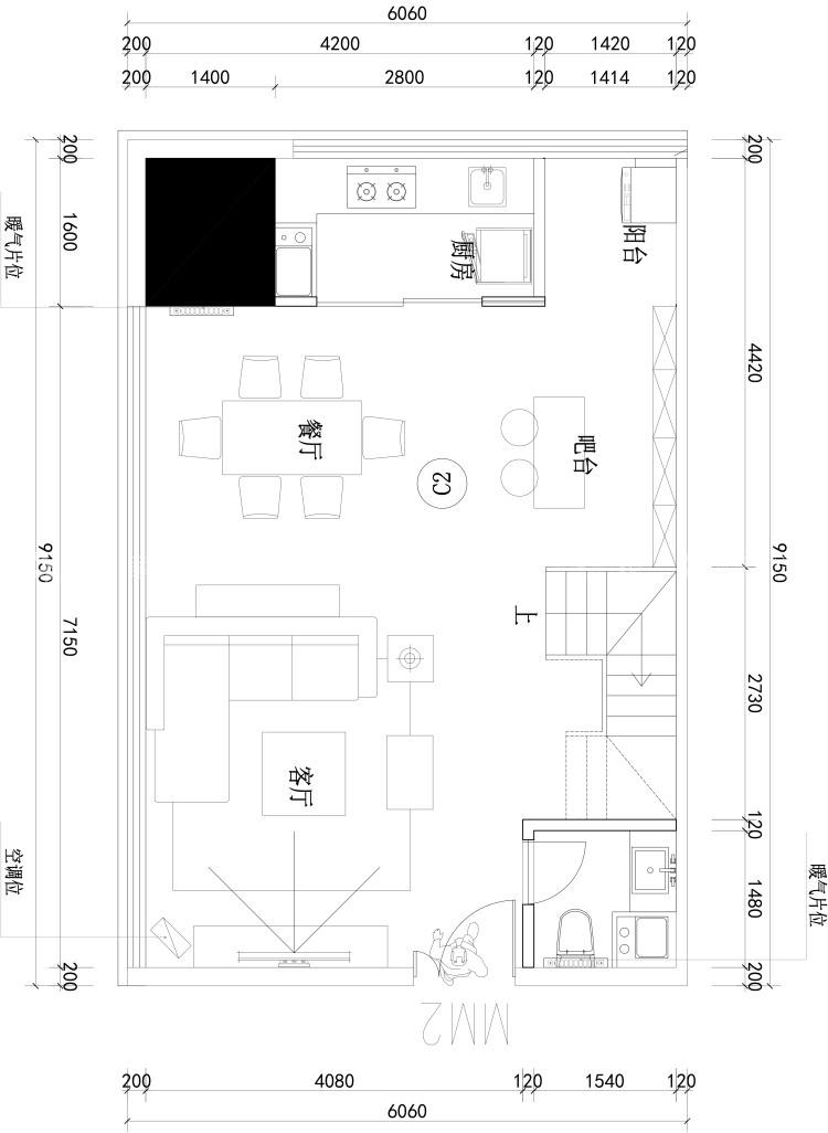 144平轻奢简约北欧风-平面布置图