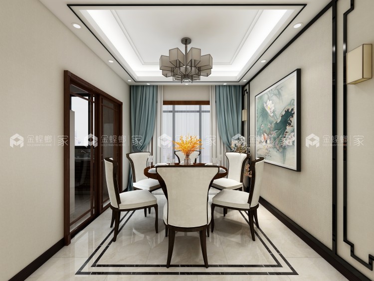 新中式也可以清新优雅-空间效果图