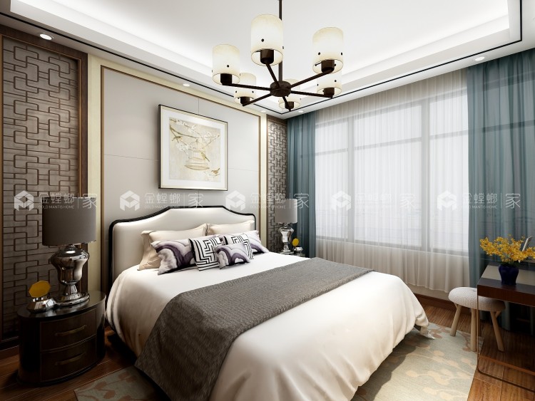 新中式也可以清新优雅-空间效果图