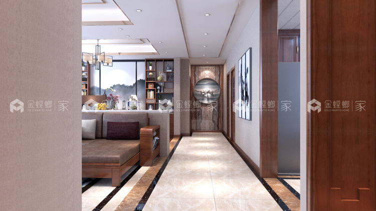 新中式+吧台？大气又时尚-空间效果图