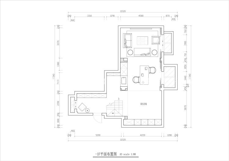 浪漫温馨的欧式大户-平面布置图