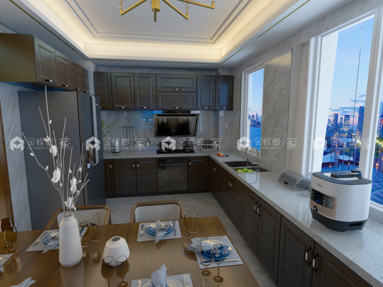 荣盛观邸177平米新中式装修设计图-空间效果图