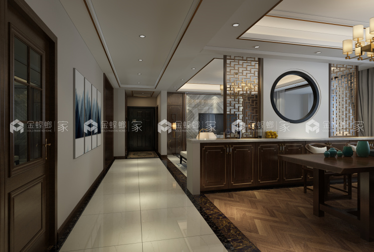 荣盛观邸177平米新中式装修设计图-空间效果图