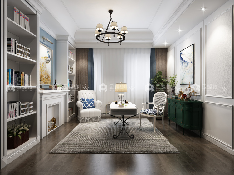 美式轻奢丨先低调中彰显尊贵-书房