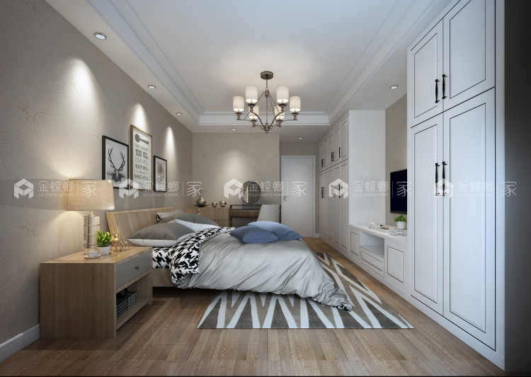 置身北欧极地 143平米北欧风-卧室效果图及设计说明