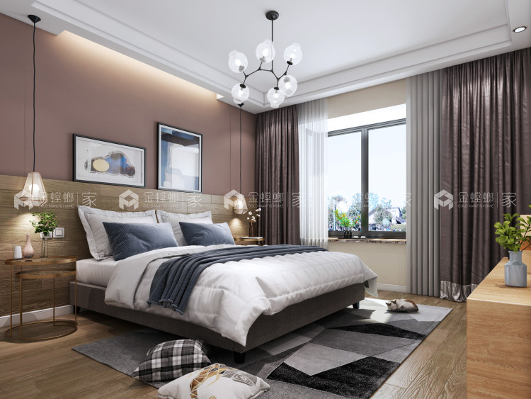 自然而惬意，是享受时光的最好方式-卧室效果图及设计说明