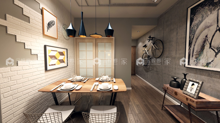 干净利落的风格，展现出不同空间的不同性格的美-餐厅效果图及设计说明