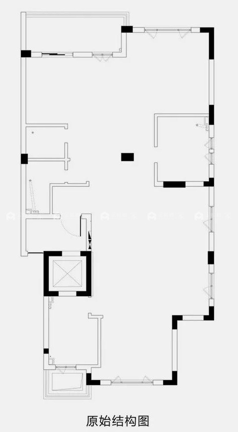 客厅，不再只是一个看电视的空间-业主需求&原始结构图