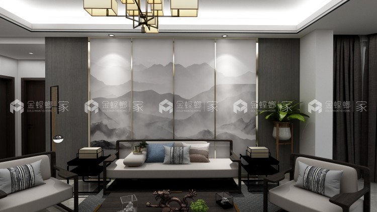 新中式居所,古典不失时尚-空间效果图