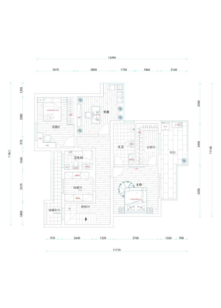 暖系简欧，给你的家温暖的感觉！-平面布置图