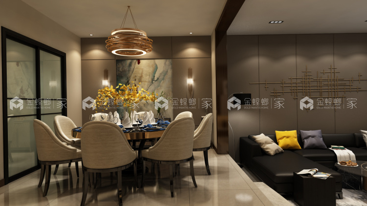 悠然谧静，自在城中-餐厅效果图及设计说明