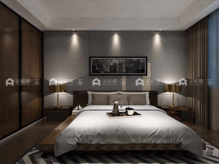 悠然谧静，自在城中-卧室效果图及设计说明