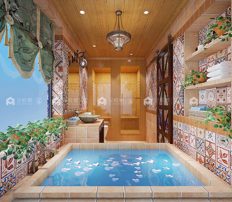 清新自然，淡雅生活，240平田园风格-空间效果图