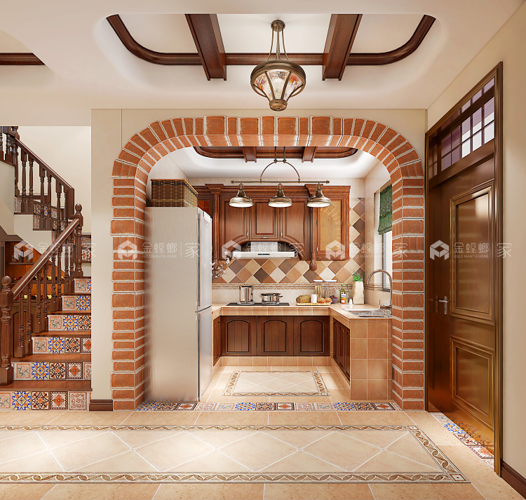 清新自然，淡雅生活，240平田园风格-空间效果图