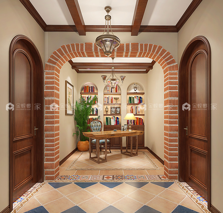 清新自然，淡雅生活，240平田园风格-空间效果图