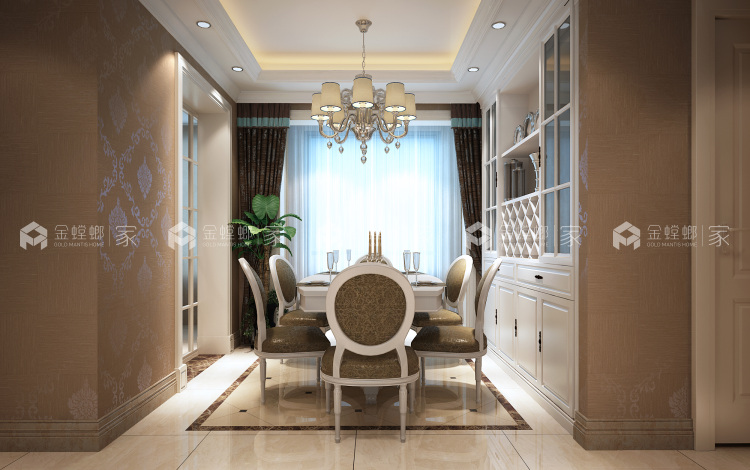 华丽而不张扬，典雅而不失奢华-餐厅效果图及设计说明