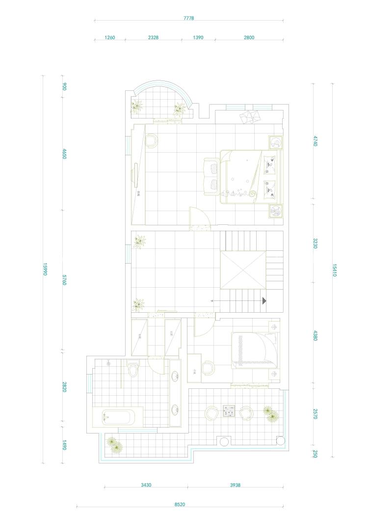 复古浪漫的480平美式别墅住宅，享受高品质生活-平面布置图