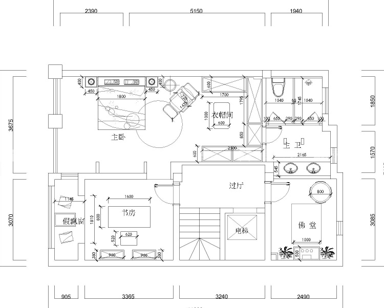 343平传统风韵与现代审美新中式风-平面设计图及设计说明