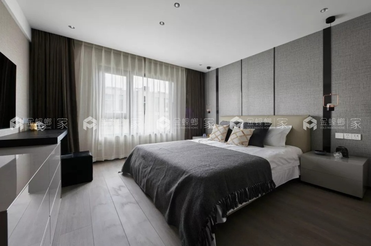 迷人的轻奢主义，115平米现代风格-空间效果图