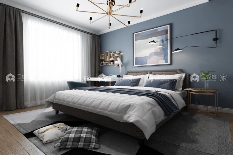 轻奢，高贵而简约的完美融合，112平米现代风格-空间效果图