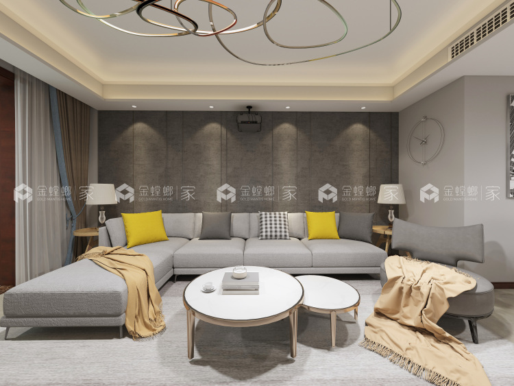 让你怦然心动的134平现代家居生活-空间效果图