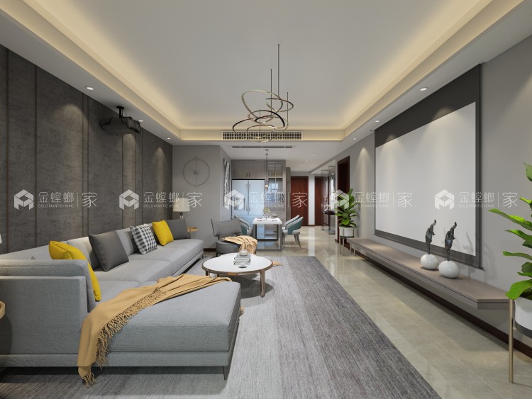 让你怦然心动的134平现代家居生活-空间效果图