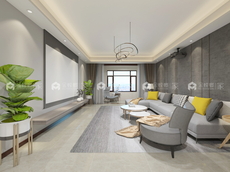 让你怦然心动的134平现代家居生活-空间效果图