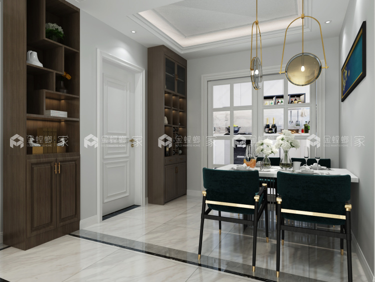 124m²中式现代，新派雅趣-餐厅效果图及设计说明
