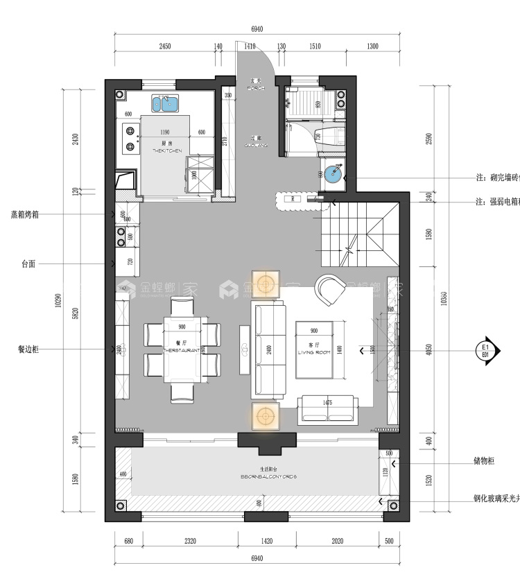 极简现代雅宅，不失品味的现代设计-平面布置图