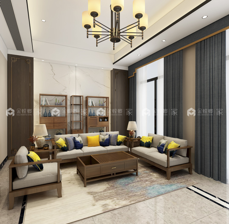 新中式-心之归处是故乡-空间效果图