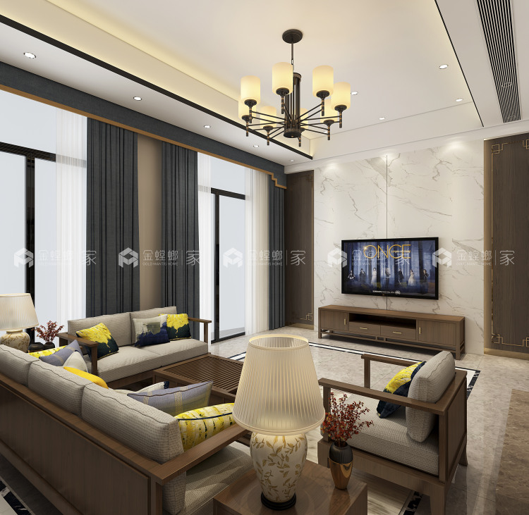 新中式-心之归处是故乡-空间效果图