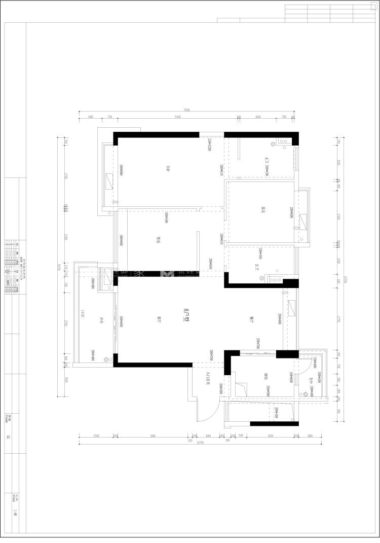 130㎡丁香河畔欧式设计图-业主需求&原始结构图