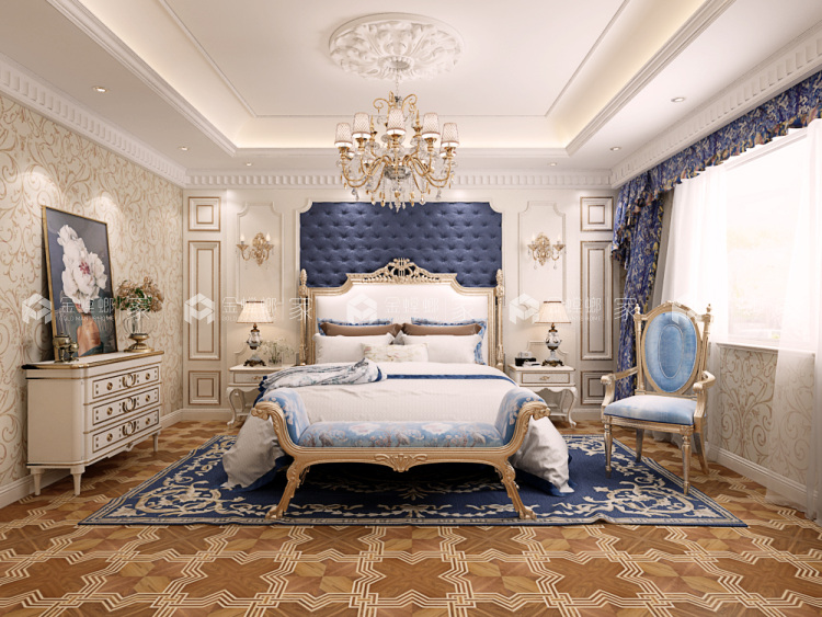 200大户型简欧，简约而不失奢华-空间效果图