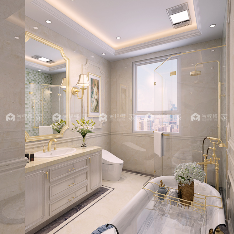 200大户型简欧，简约而不失奢华-空间效果图