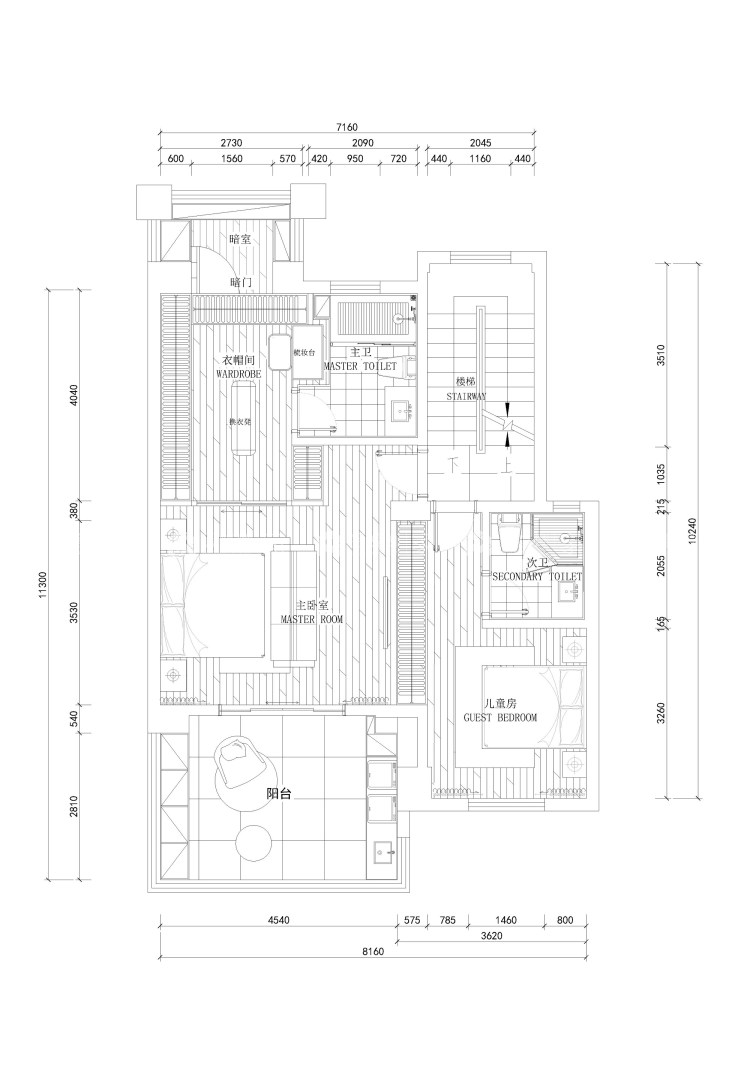 低调且华丽的港式轻奢风，大宅就该这样设计-平面布置图