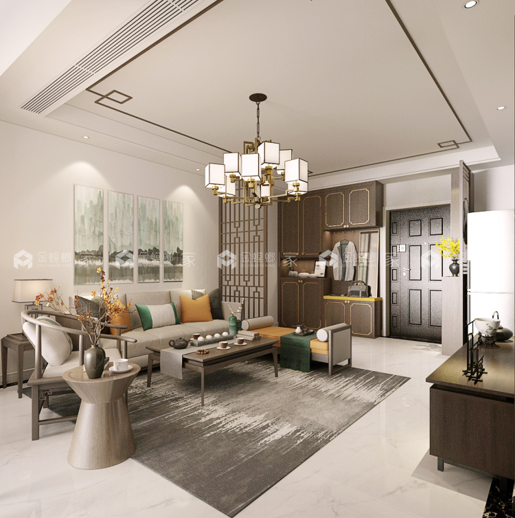 新中式新古典-空间效果图